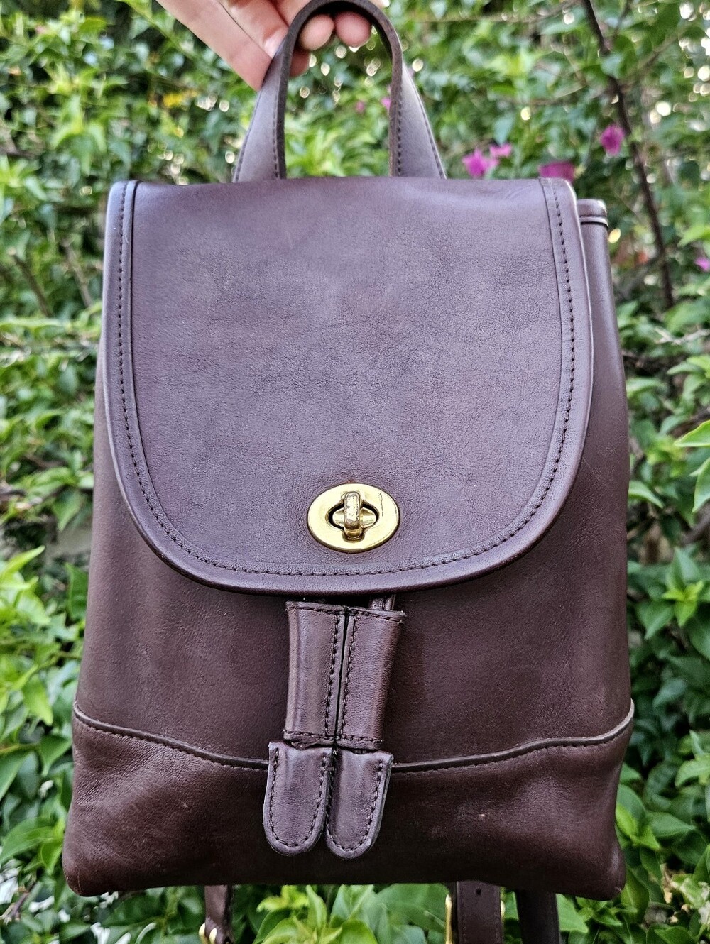 Vintage Coach 9960 Daypack Backpack Mahogany Brown Leather USA